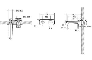 Смеситель для раковины встраиваемый Bravat Source чёрный P8173218BW-ENG